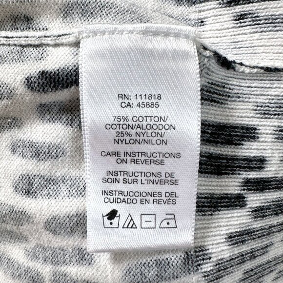 Michael Kors BxW Cardigan SzPS Button-Up 3/4 Sleeve Cotton Abstract Animal Print - Picture 5 of 6